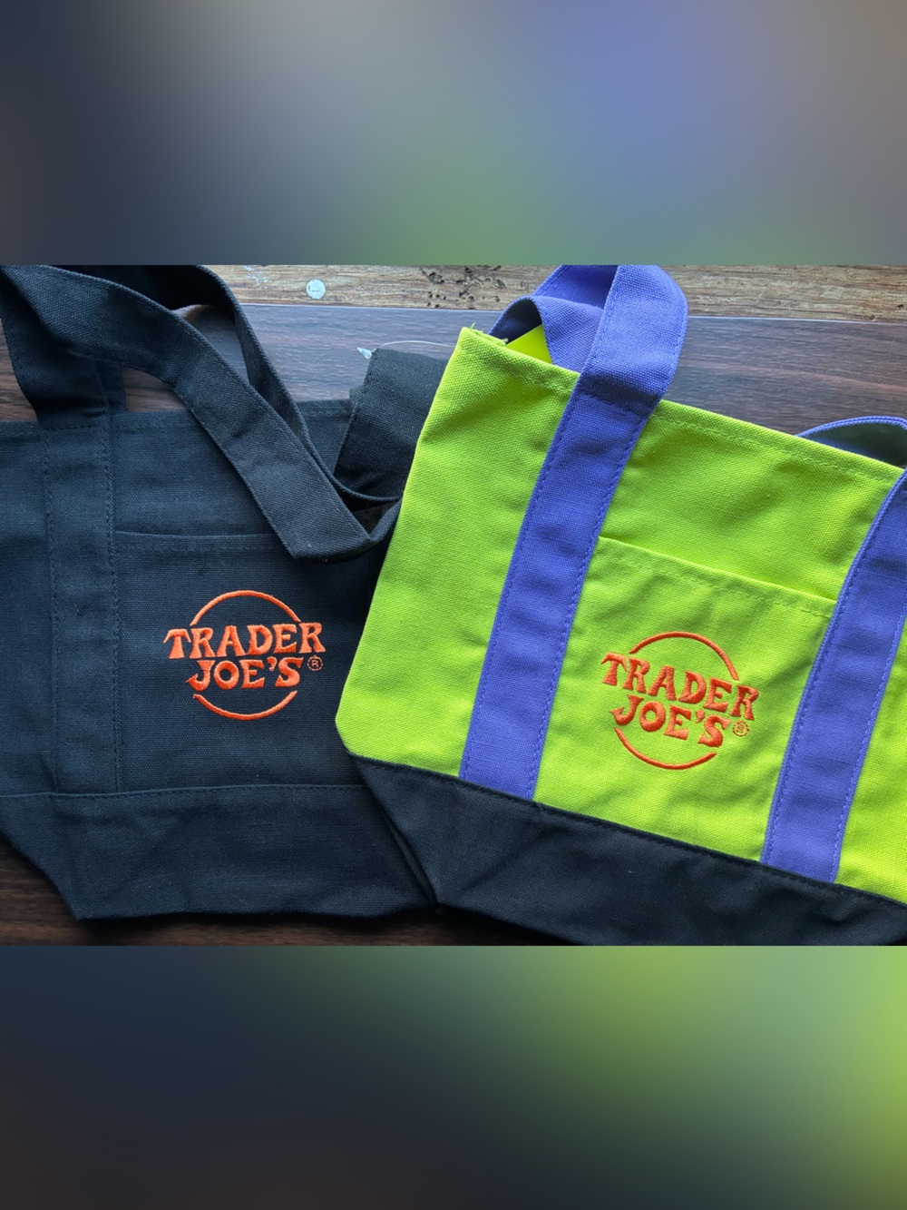 Trader Joe's Halloween Mini Canvas Tote Bags - Set of 2